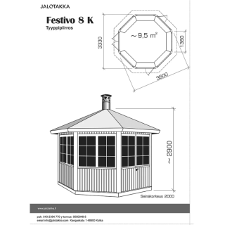 Festivo Huvimaja: Perinteinen Design, 9,5 m² Pinta-ala.