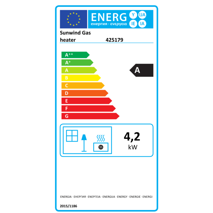 kaasulämmitin 4,2 kW - Tehokas infrapunalämmitin, sähkötuulettimella.