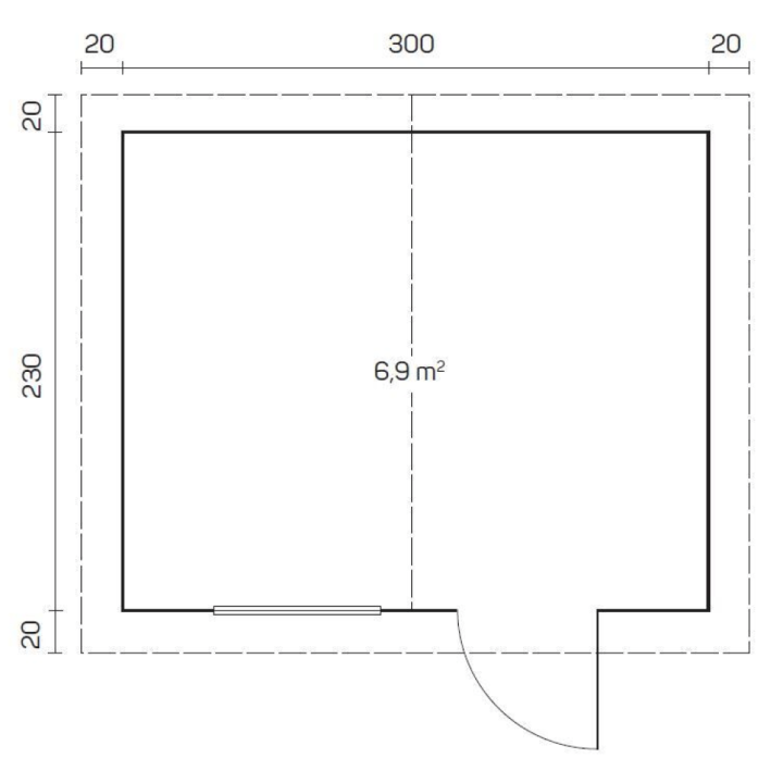 Hirsimökki Karoliina 8,1 m2. Hirsivahvuus 28 mm